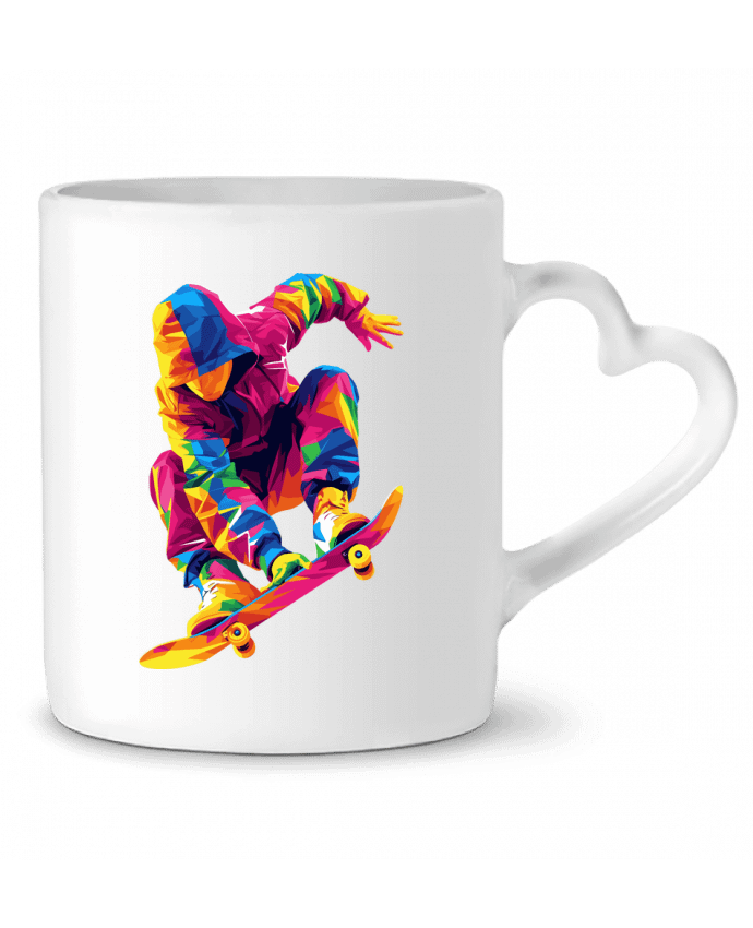 Mug coeur Homme qui fait du Skate par KronoArt