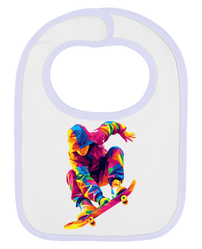 Bavoir bébé uni Homme qui fait du Skate par KronoArt
