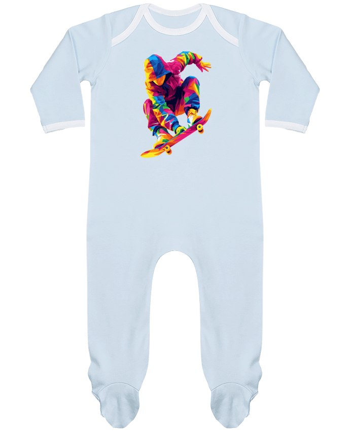 Body Pyjama Bébé Homme qui fait du Skate par KronoArt