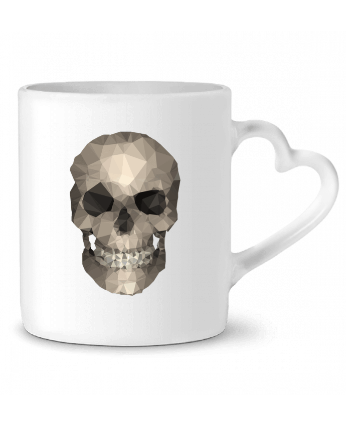 Mug Heart Polygons skull by justsayin