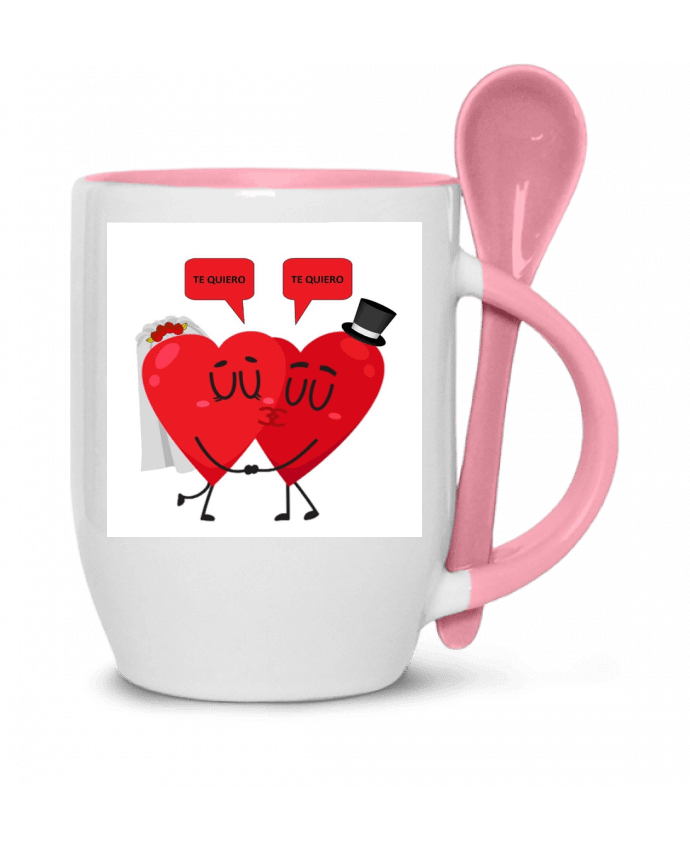  Tasse cuillère Novia y novio de corazones casándose par azulymalva