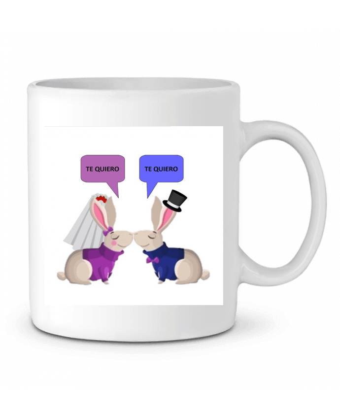 Mug  Novia y novio de conejos casándose par azulymalva