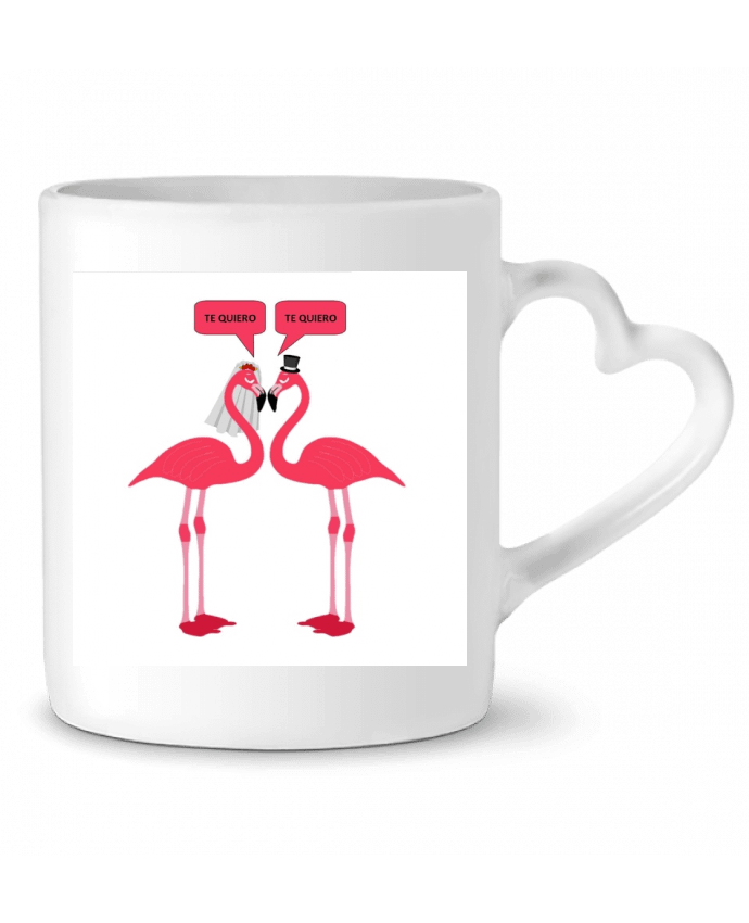 Mug coeur Novia y novio de flamencos casándose par azulymalva