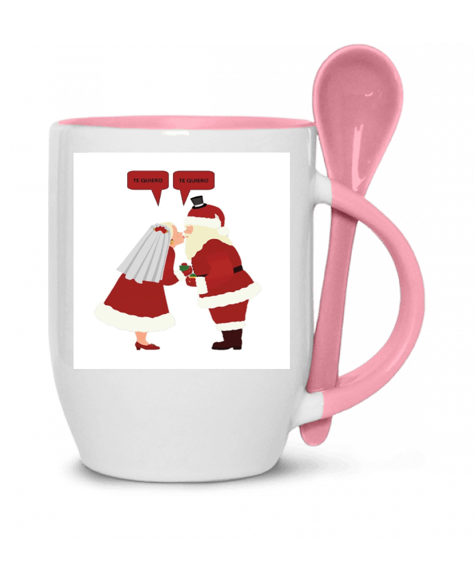  Tasse cuillère Novia mamá Noel y novio papá Noel casándose par azulymalva