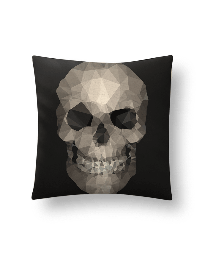 Coussin suédine Polygons skull par justsayin