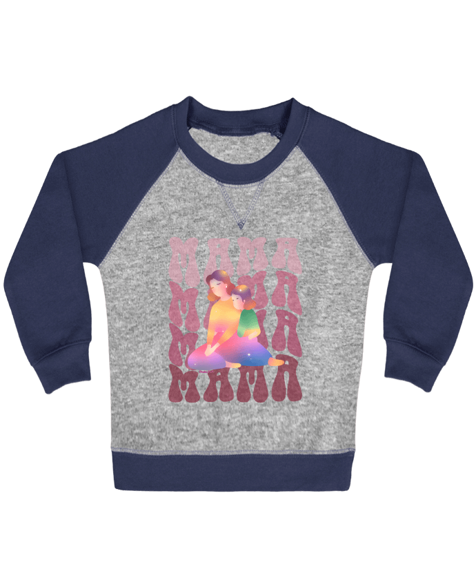 Sweat bébé manches contrastée MAMÁ par Diseños jeen