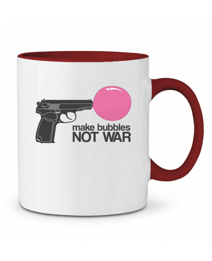 Mug bicolore Make bubbles NOT WAR justsayin