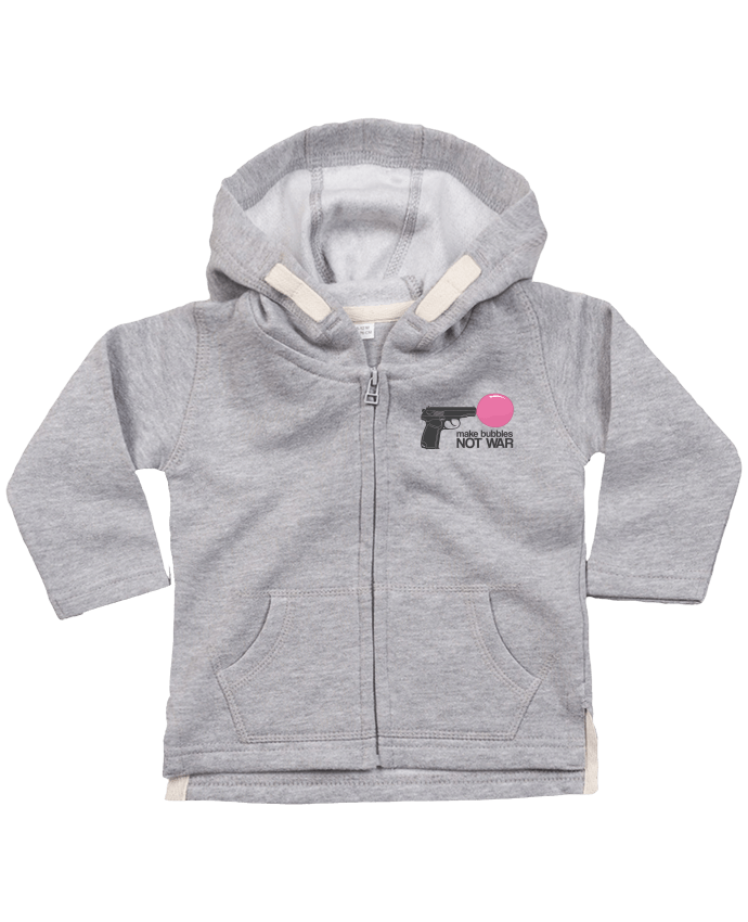 Hoddie with zip for baby Make bubbles NOT WAR by justsayin