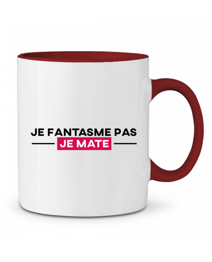 Mug bicolore Je fantasme pas, je mate ! tunetoo