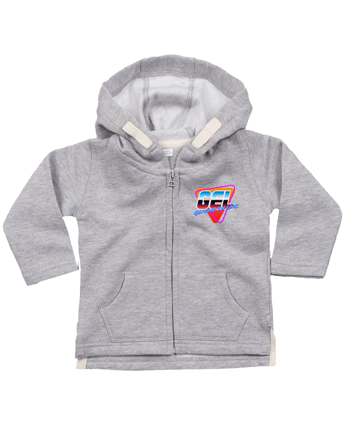 Sweat à capuche bébé zippé Logo GEL classic par Gerome En Live