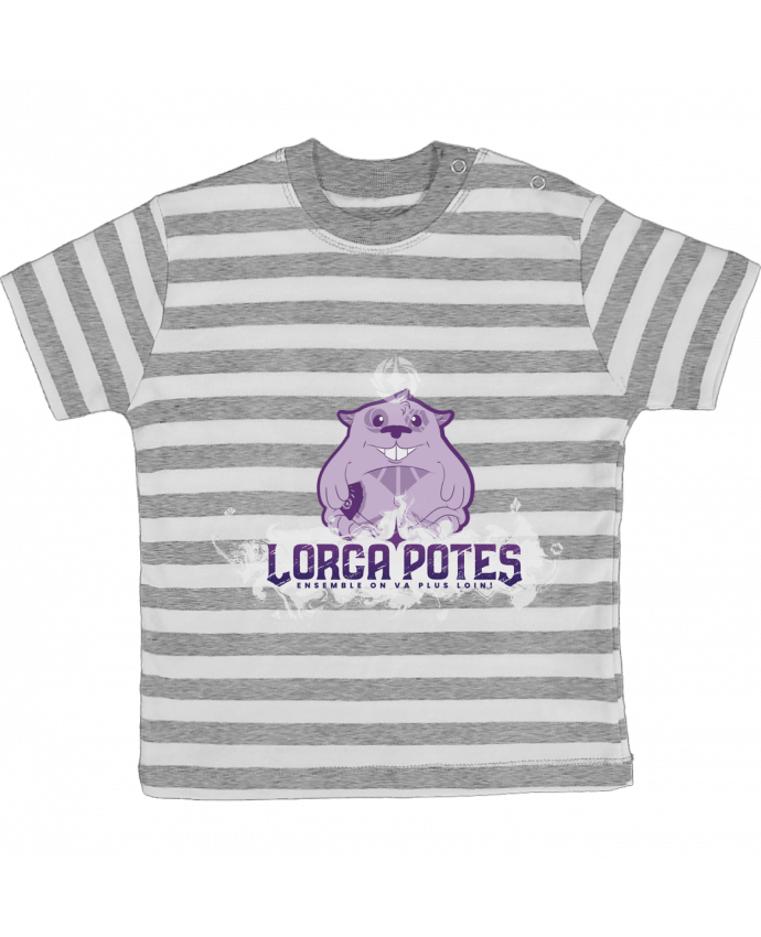 Tee-shirt bébé à rayures Lorca'Potes avec Popote par Gerome En Live