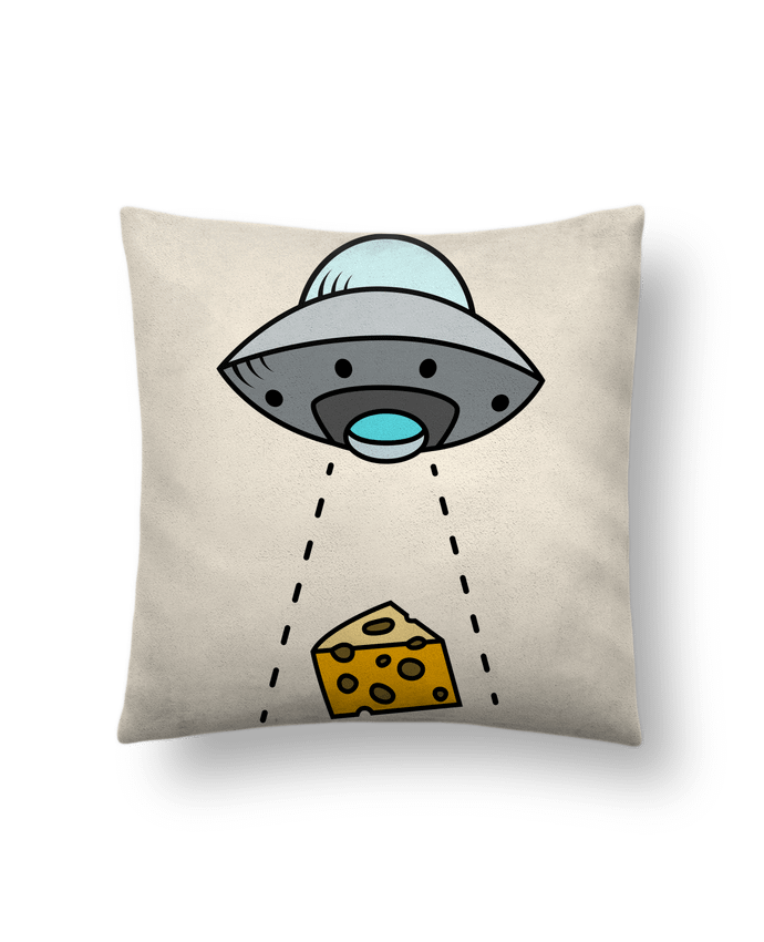 Coussin suédine Extraterrestre Enlèvement Fromage par NicolasLebrun
