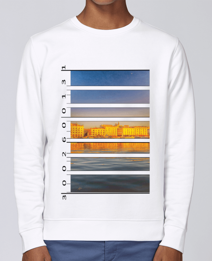 Sweatshirt Marseille Notre Dame De La Garde, le Vieux-Port et la lune par Bobraïs