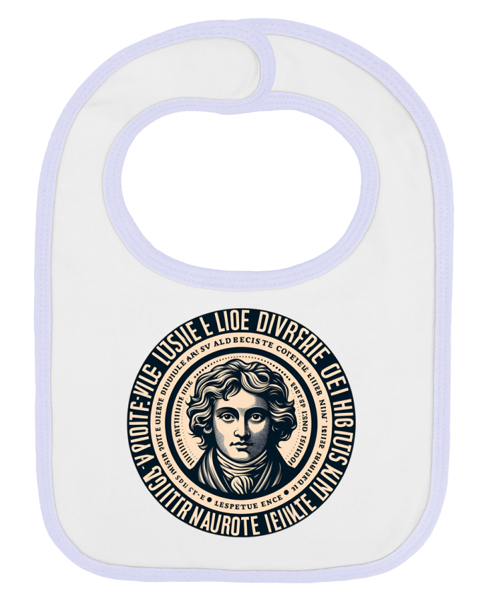 Baby Bib plain and contrast Portrait vintage d'un inconnu by Killmooze