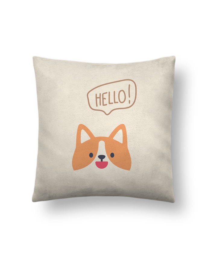Coussin suédine Hello par Claire