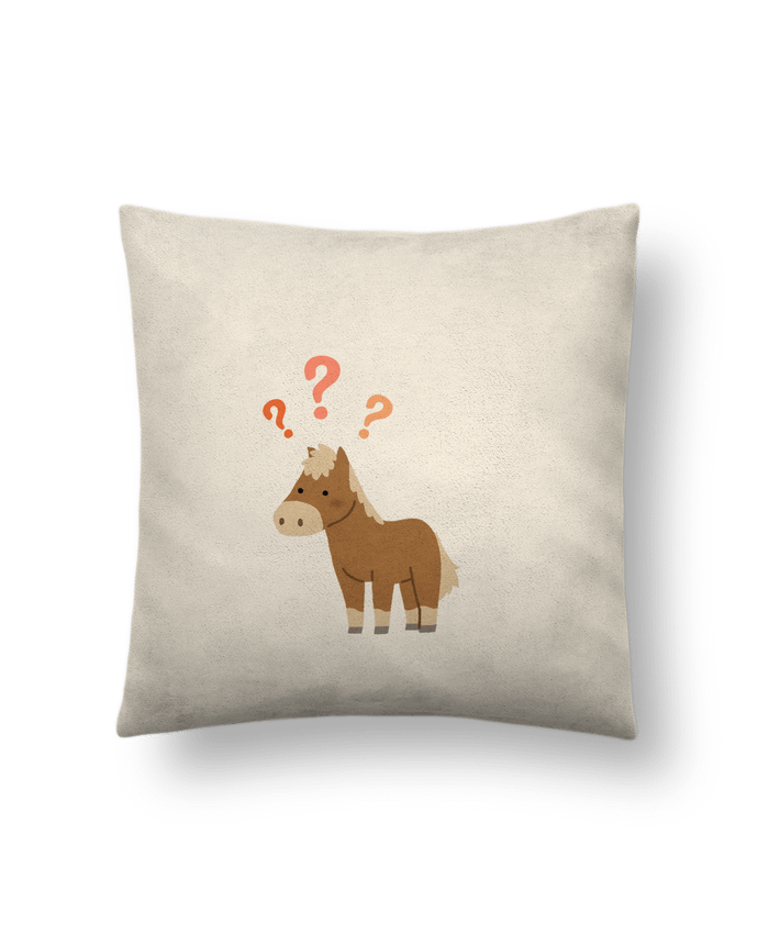 Coussin suédine Interrogations par Claire