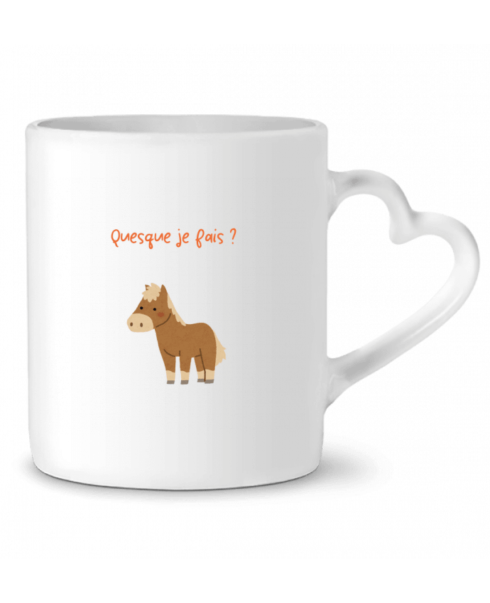 Mug coeur Quesque je fais ? par Claire