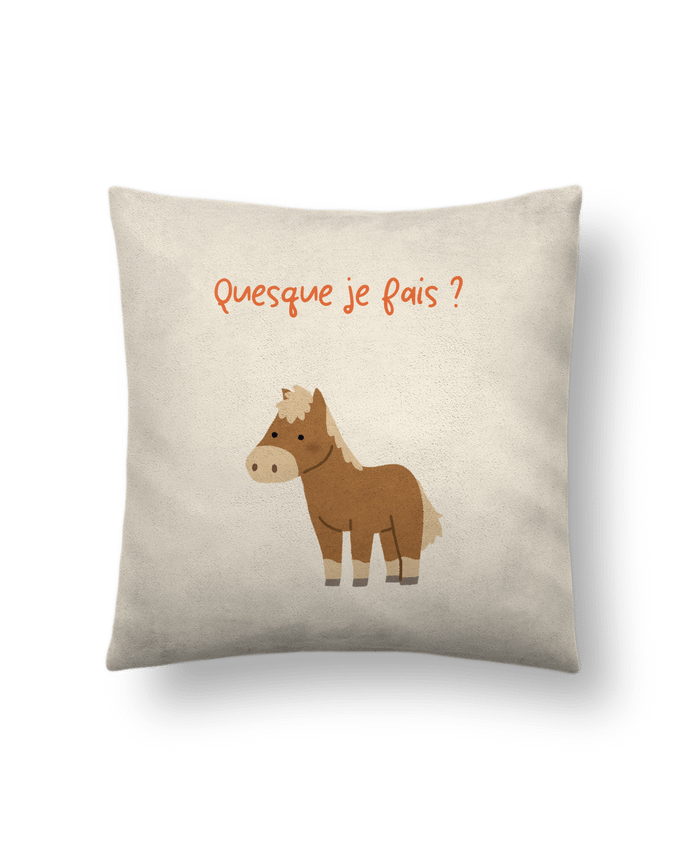 Coussin suédine Quesque je fais ? par Claire