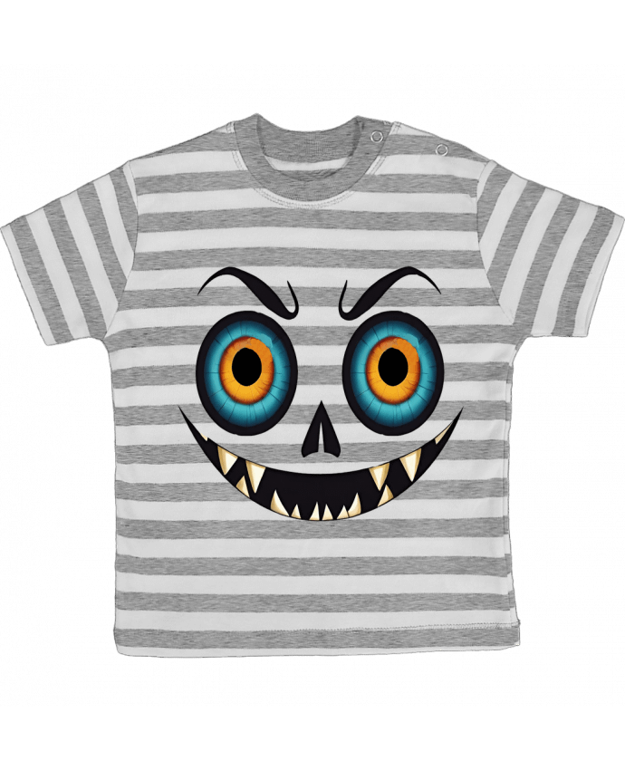 Tee-shirt bébé à rayures Risa terrorífica par 33designerarte