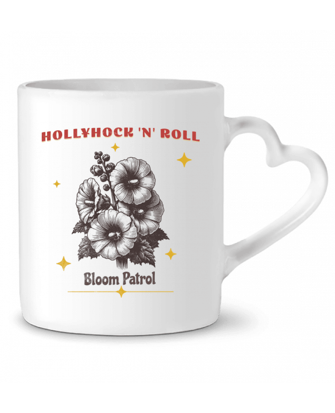 Mug coeur Hollyhock 'n' Roll par Mona Designs