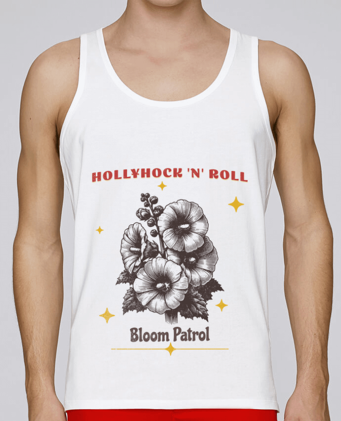 Débardeur homme Hollyhock 'n' Roll par Mona Designs 100% coton bio