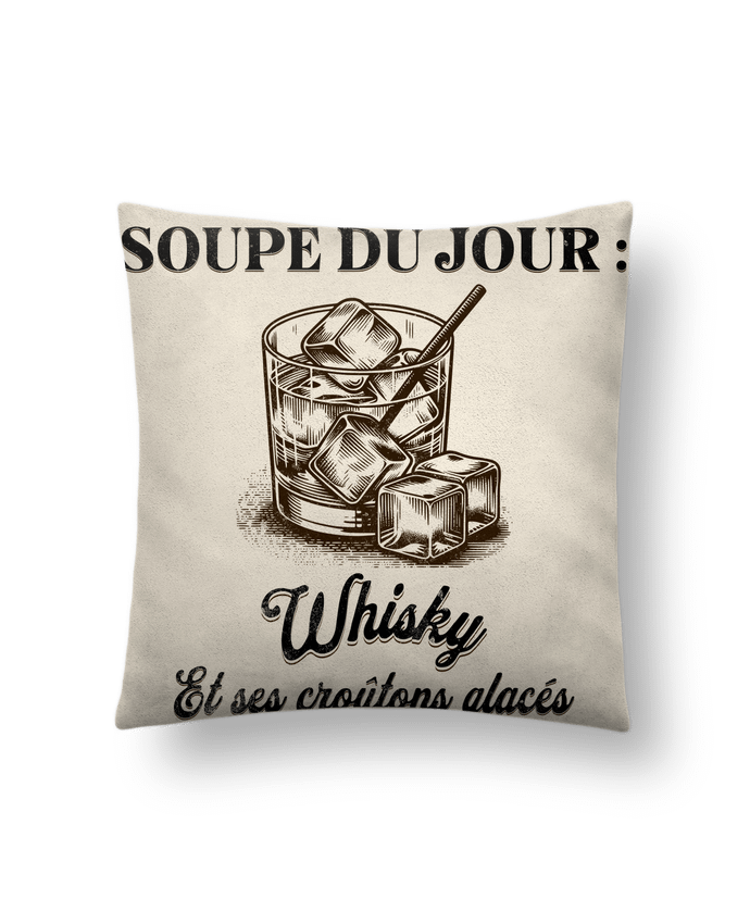 Coussin suédine Soupe du jour : Whisky par Mona Designs