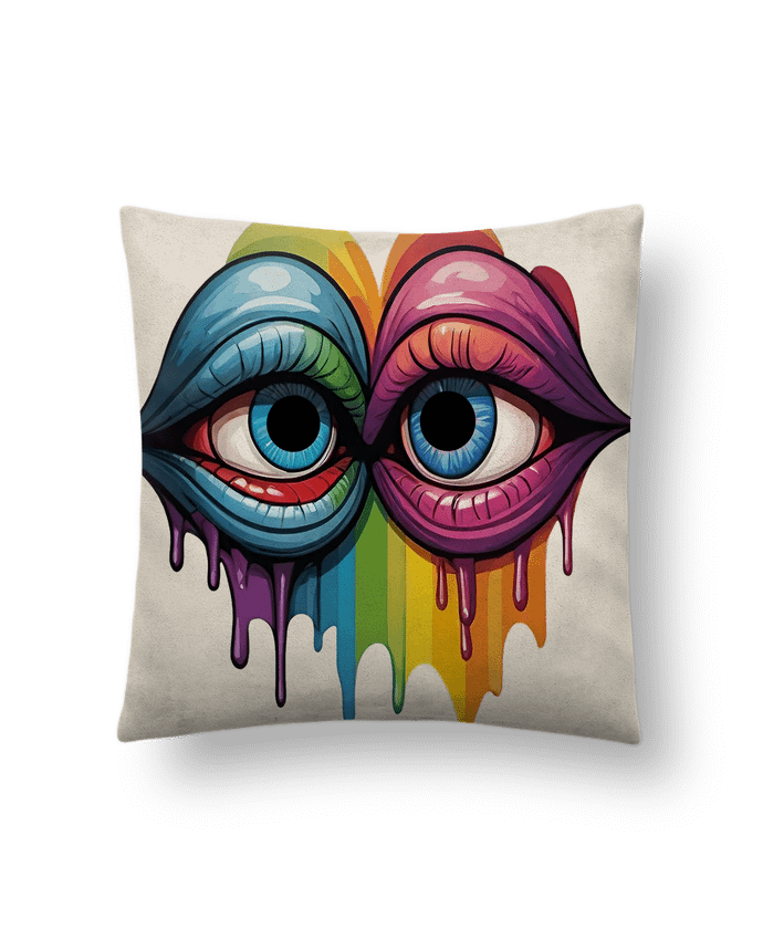 Coussin suédine LOOK AT ME par 33designerarte