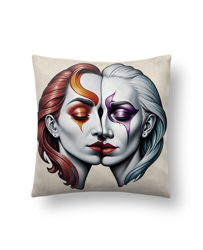 Coussin suédine Pareja con Amor par 33designerarte