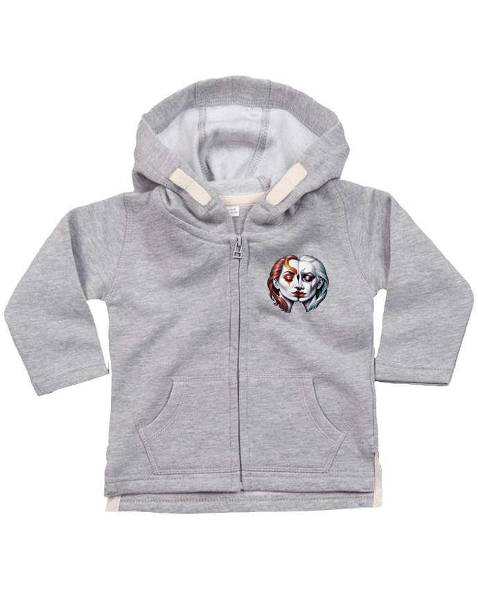 Sweat à capuche bébé zippé Pareja con Amor par 33designerarte