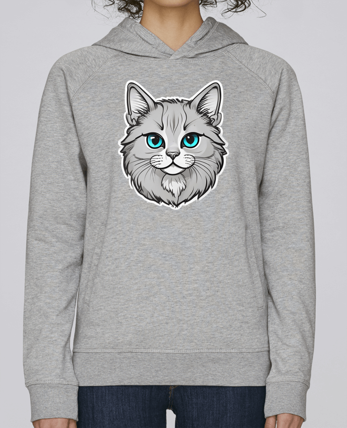 Sweat capuche femme Tete de chat par SG LXXXIII