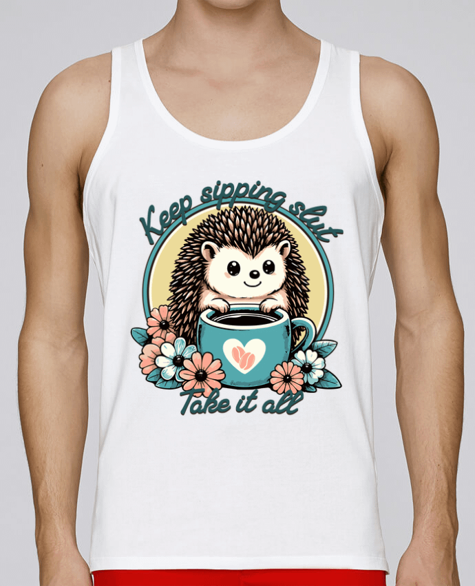 Débardeur homme Keep sipping par Mona Designs 100% coton bio