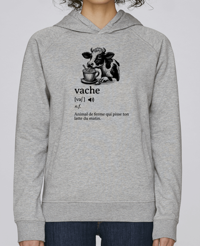 Sweat capuche femme Vache définition par Mona Designs