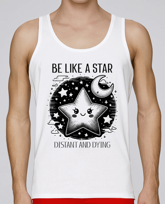 Débardeur homme Be like a star Blanc par Mona Designs 100% coton bio