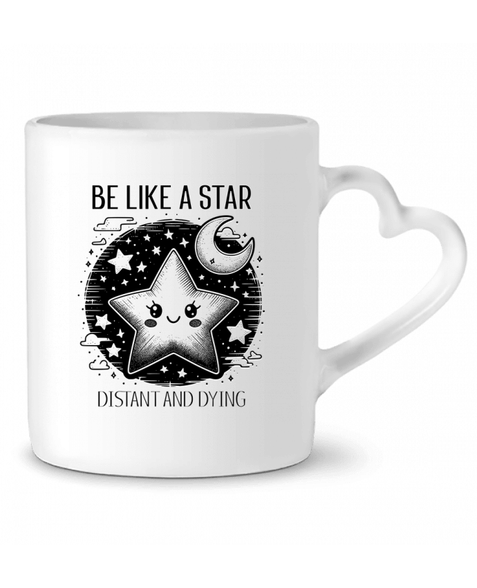 Mug coeur Be like a star Blanc par Mona Designs
