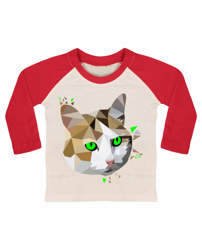 Tee-shirt Bébé Baseball ML Chat par MozKat Studio