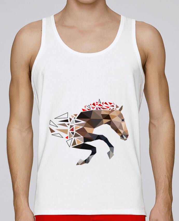 Débardeur homme Cheval triangle géométrique design par MozKat Studio 100% coton bio
