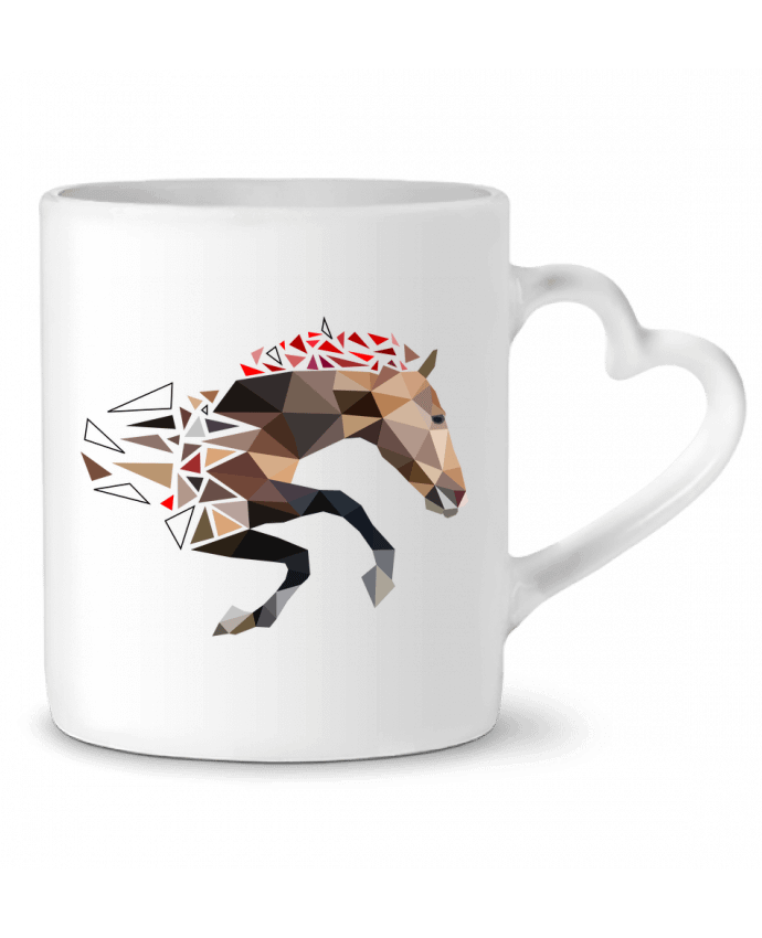 Mug coeur Cheval triangle géométrique design par MozKat Studio