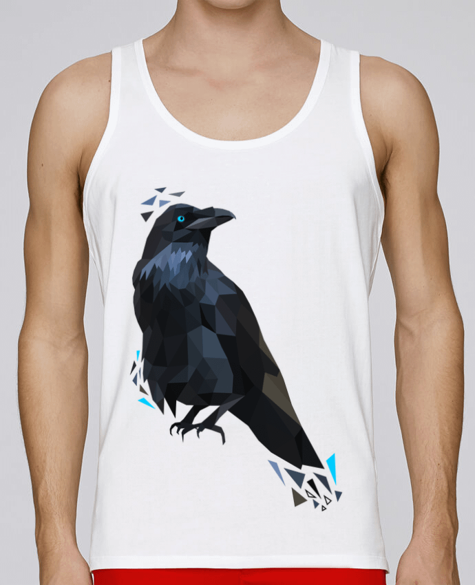 Débardeur homme Corbeau motif géométrique par MozKat Studio 100% coton bio