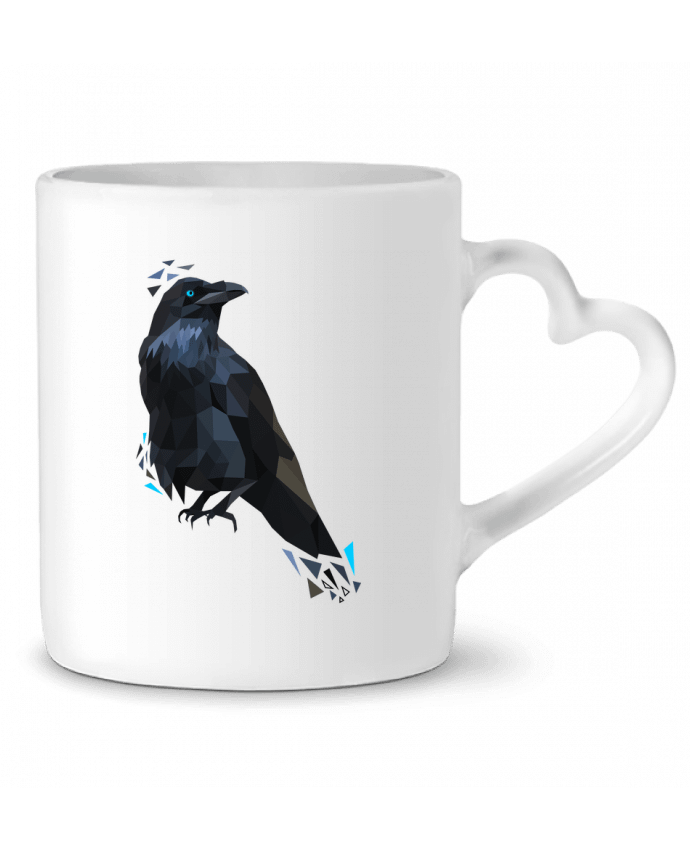 Mug coeur Corbeau motif géométrique par MozKat Studio
