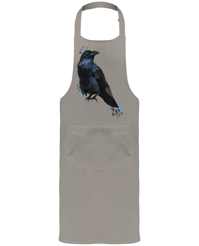 Tablier avec poches Corbeau motif géométrique par MozKat Studio