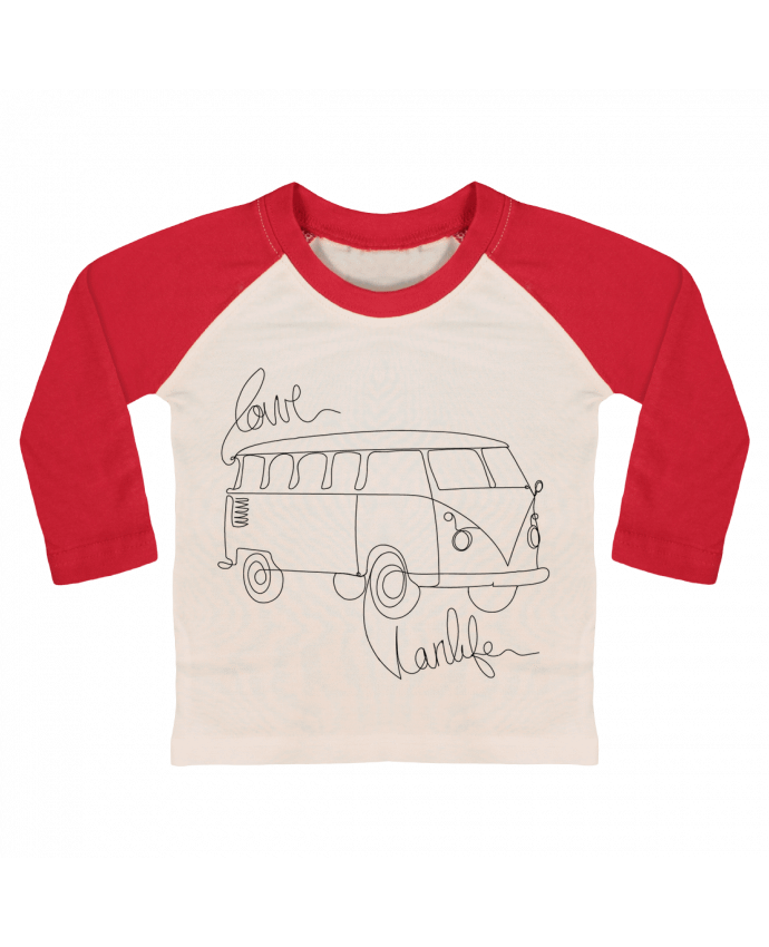 Tee-shirt Bébé Baseball ML Love Vanlife par 50NuancesDeGraph