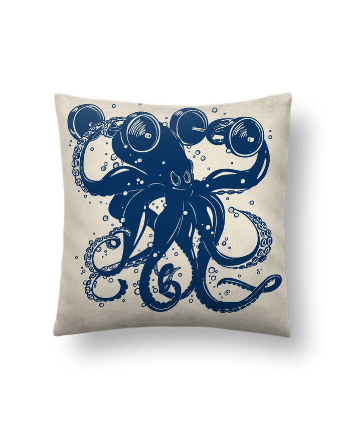 Coussin suédine Kraken sportif par Tomi Ax - tomiax.fr