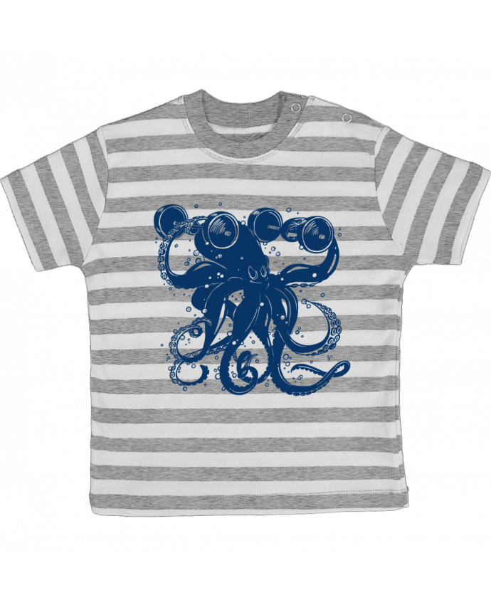 Tee-shirt bébé à rayures Kraken sportif par Tomi Ax - tomiax.fr