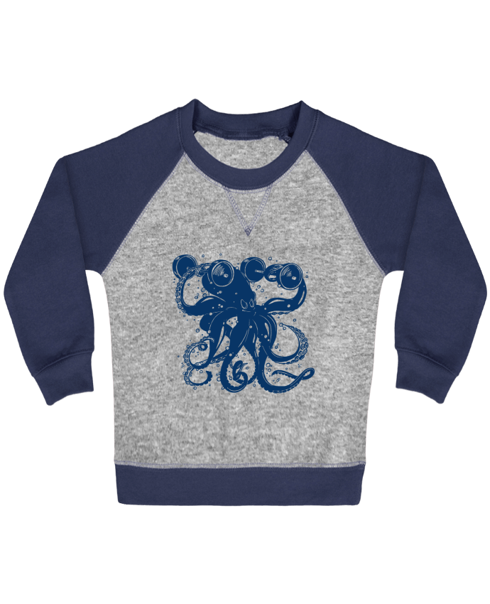 Sweat bébé manches contrastée Kraken sportif par Tomi Ax - tomiax.fr