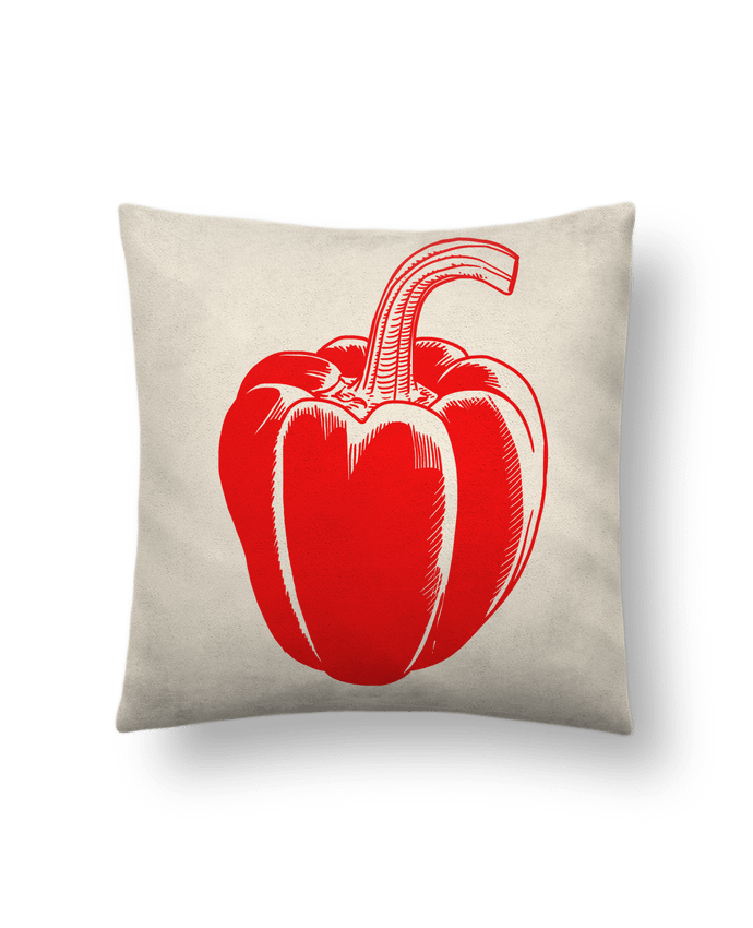 Coussin suédine Poivron Rouge par Tomi Ax - tomiax.fr