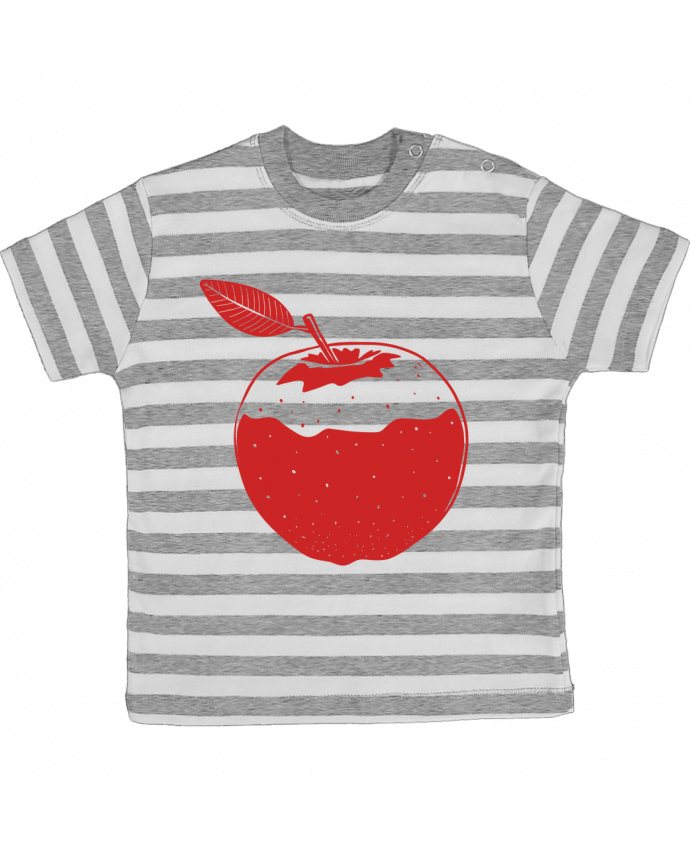 Tee-shirt bébé à rayures Pomme rouge par Tomi Ax - tomiax.fr