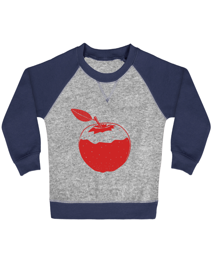 Sweat bébé manches contrastée Pomme rouge par Tomi Ax - tomiax.fr