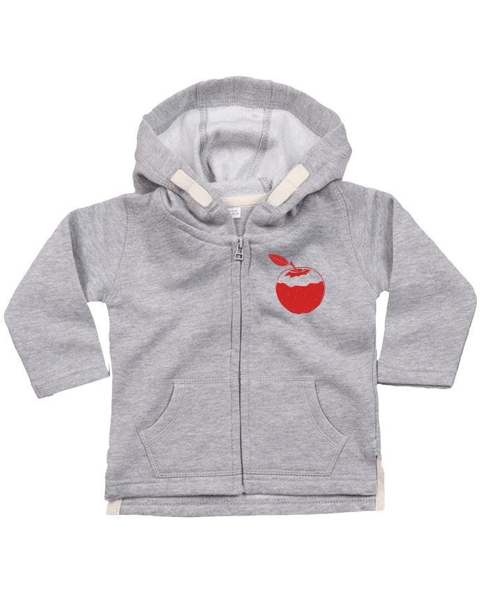 Sweat à capuche bébé zippé Pomme rouge par Tomi Ax - tomiax.fr