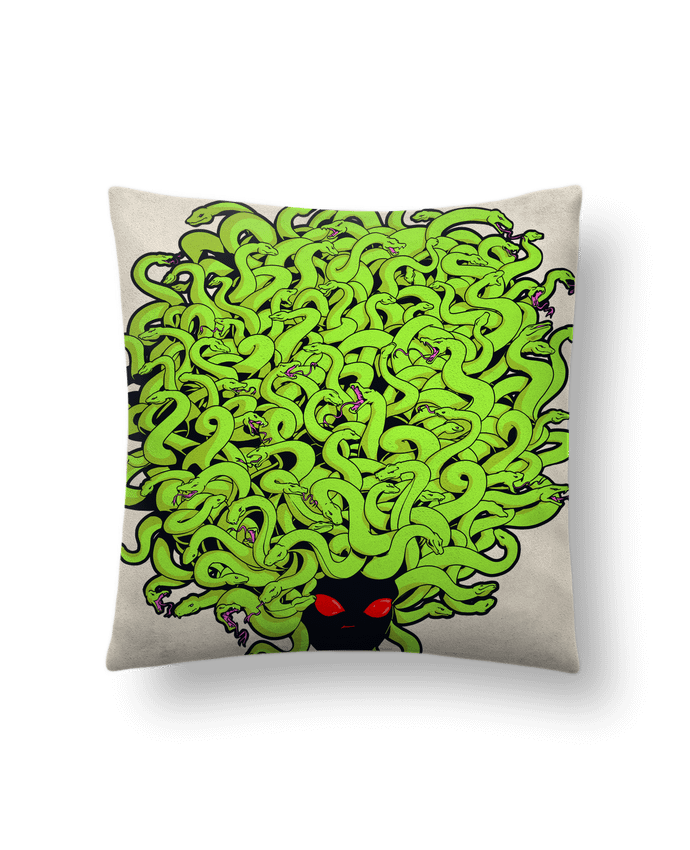 Coussin suédine Médusa chevelue 2 par TOMI AX