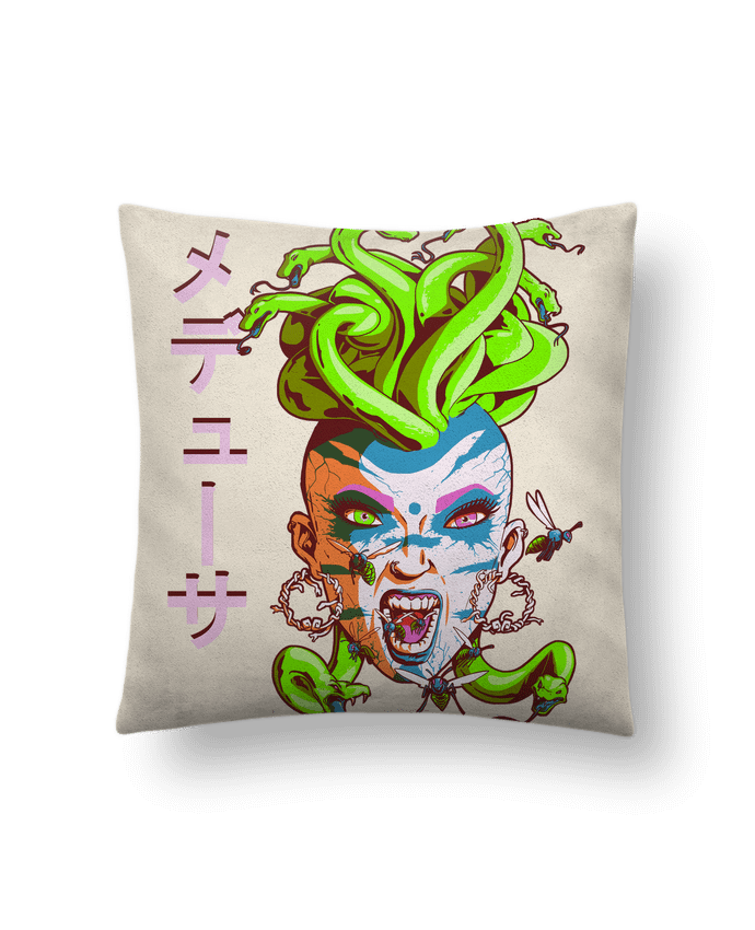 Coussin suédine Medusa punk par TOMI AX